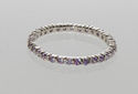 Sterling Silver Amethyst CZ Cubic Zirconia Stackab