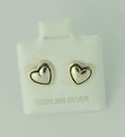 Mini Heart Stud Earrings .925 Sterling Silver 7mm