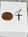 .925 Sterling Silver Cross Pendant with Dangling F