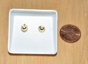 Round CZ Stud Earrings Basket Screwbacks Cubic Zir