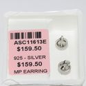 Screw Back Stud Earrings Sterling Silver Square Bl