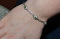 925 Sterling Silver Peridot & .01ct Diamond Bracel