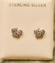 Butterfly Screw Back Stud Earrings Sterling Silver