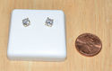 Round CZ Stud Earrings Basket Screwbacks Cubic Zir