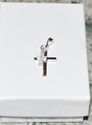 .925 Sterling Silver Cross Pendant with Dangling F