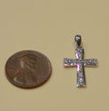 925 Sterling Silver Cross Pendant with Micropave C