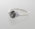 Mystic Topaz Ring Sterling Silver Cubic Zirconia O