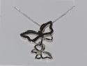 Diamond Butterfly Necklace .05 TCW Sterling Silver