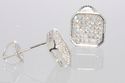 CZ Earrings Sterling Silver Screwback Studs 9mm Cl