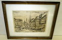 Paul Geissler Framed Etching Print On Silk Fabric 