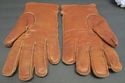 Vintage Mens Brown Leather Gloves w/Real Rabbit Fu