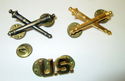 Lot of 3 WWII US Artillery Officers Collar Pins 2 