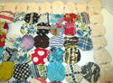 180 Antique Yo Yo Feedsack Fabric Quilt Pieces Vin