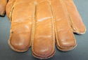 Vintage Mens Brown Leather Gloves w/Real Rabbit Fu