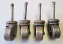 4 Vintage Metal Wheel Furniture Casters with Ball 