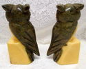 Vintage Owl Bookends Sculptured Marble Collectible