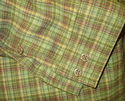 Mens Caribbean Joe Shirt Sz L Green Plaid Long Sle