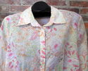 CJ Banks Sz 1X Womens Button Front Floral Print Sh