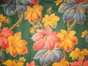 Vintage Cotton Fabric 35" Wide Leaf Pattern Sun Fa