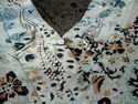 Womens Sz L Blue Floral Pullover Shirt/Top w/ Embe