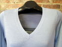 Classic Ann Taylor V-Neck Light Blue Wool Blend Sw