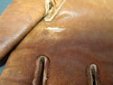 Vintage Mens Brown Leather Gloves w/Real Rabbit Fu