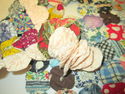 180 Antique Yo Yo Feedsack Fabric Quilt Pieces Vin