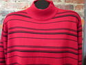 Womens Sz 3X Red/Black Striped Long Sleeve Knit Sw