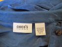 Chico's Travelers Women's Blue Tunic Jacket Top Wr