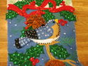 Holiday Birds Christmas Stocking Felt Applique Bea