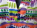 Womens Sz 2XL Multi-Colored Shirt/Top w3 Button V-