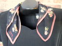 Ralph Lauren Signed Sheer Silk Scarf Black & Pink 