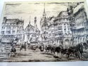 Paul Geissler Framed Etching Print On Silk Fabric 