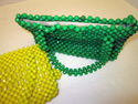 Vintage 1960s Plastic Beaded Purse LOT od 2 Retro 