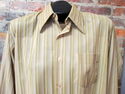 Vintage 1970s Mens Disco Shirt Slinky Skinny Polye