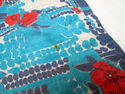 Vintage Clothespin Bag Retro Blue Red Floral Fabri