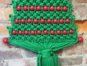 Vintage Handmade Macrame Hanging Christmas Tree w/