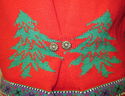 Womens Sz M Culliane Red Vest w/Pewter Buttons and