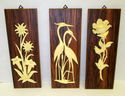 3 Mid Century Wall Plaques 1960s West Germany Faux