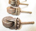 4 Vintage Metal Wheel Furniture Casters with Ball 