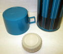 Vintage 1971 Blue Metal Glass Lined Thermos Vacuum