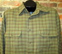 Mens Caribbean Joe Shirt Sz L Green Plaid Long Sle