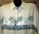 Mens Claudio Nucci Size XL Shirt in Beige/Blue w/S