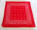 Vintage Red Cotton Bandana Handkerchief Paisley & 