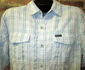 Mens Sz L Columbia Sportswear Blue Shirt w/Mesh Ba