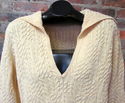 Talbots Cable Knit Yellow Sweater XL Cotton Blend 