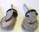 4 Vintage Metal Wheel Furniture Casters with Ball 