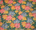 Vintage Cotton Fabric 35" Wide Leaf Pattern Sun Fa