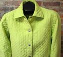 Coldwater Creek Green Silk Quilted Light Jacket Sz