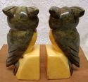 Vintage Owl Bookends Sculptured Marble Collectible